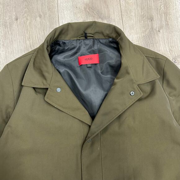 Hugo Boss Green Lonmg Trench Winter Jacket Coat size Xl B5 - Picture 2 of 9